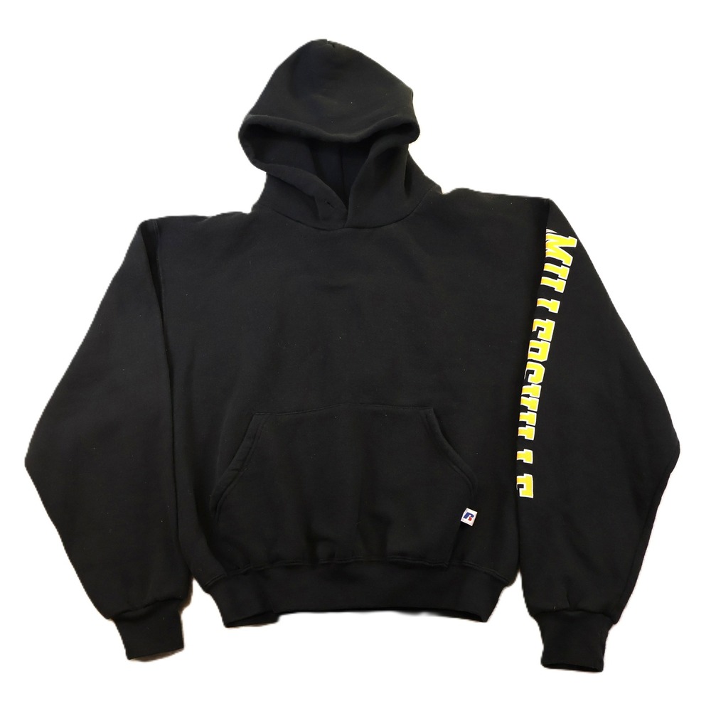 Russell Athletic Mens‎ M Hoodie Black Millersville Sleeve Graphic Pullover